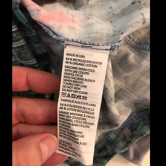 New PRANA Lottie Yoga Shirt Top Long Sleeve In Willow Burnout Tee Chevron Organi - Picture 7 of 14